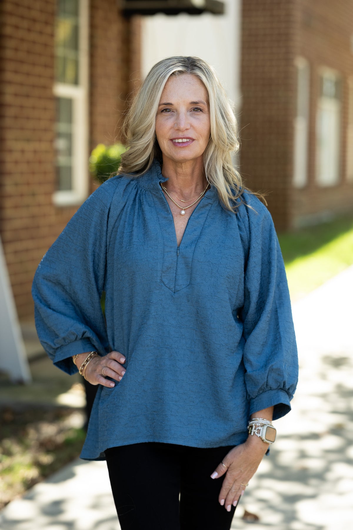 Sadie Slate Blue Top -