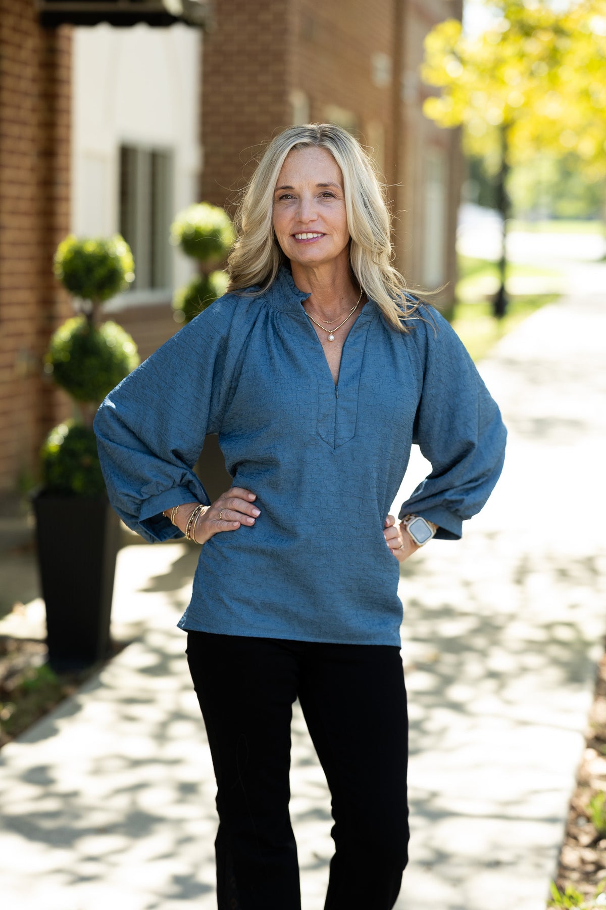 Sadie Slate Blue Top -