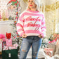 Santa Baby Pink Striped Sweater