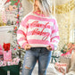 Santa Baby Pink Striped Sweater