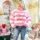 Santa Baby Pink Striped Sweater
