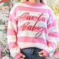 Santa Baby Pink Striped Sweater