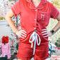 SS PJ Shorts Set - Red Bow