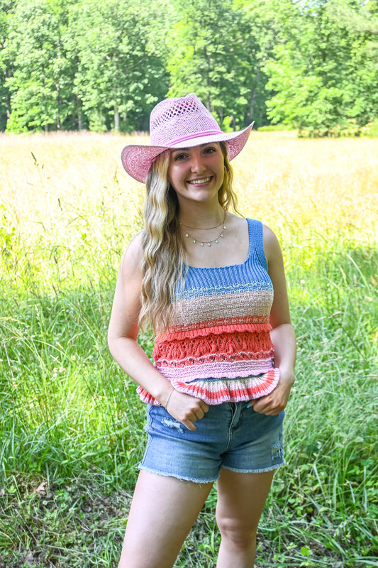 Rocket Pop Crochet Tank -