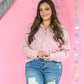 Rippled with Love Button Down - Pink -