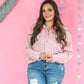 Rippled with Love Button Down - Pink -