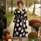 Fawn Navy Leaf Maxi -
