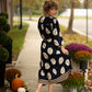 Fawn Navy Leaf Maxi -