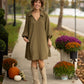 Wisteria Olive Scallop Dress