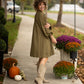 Wisteria Olive Scallop Dress