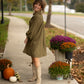Wisteria Olive Scallop Dress