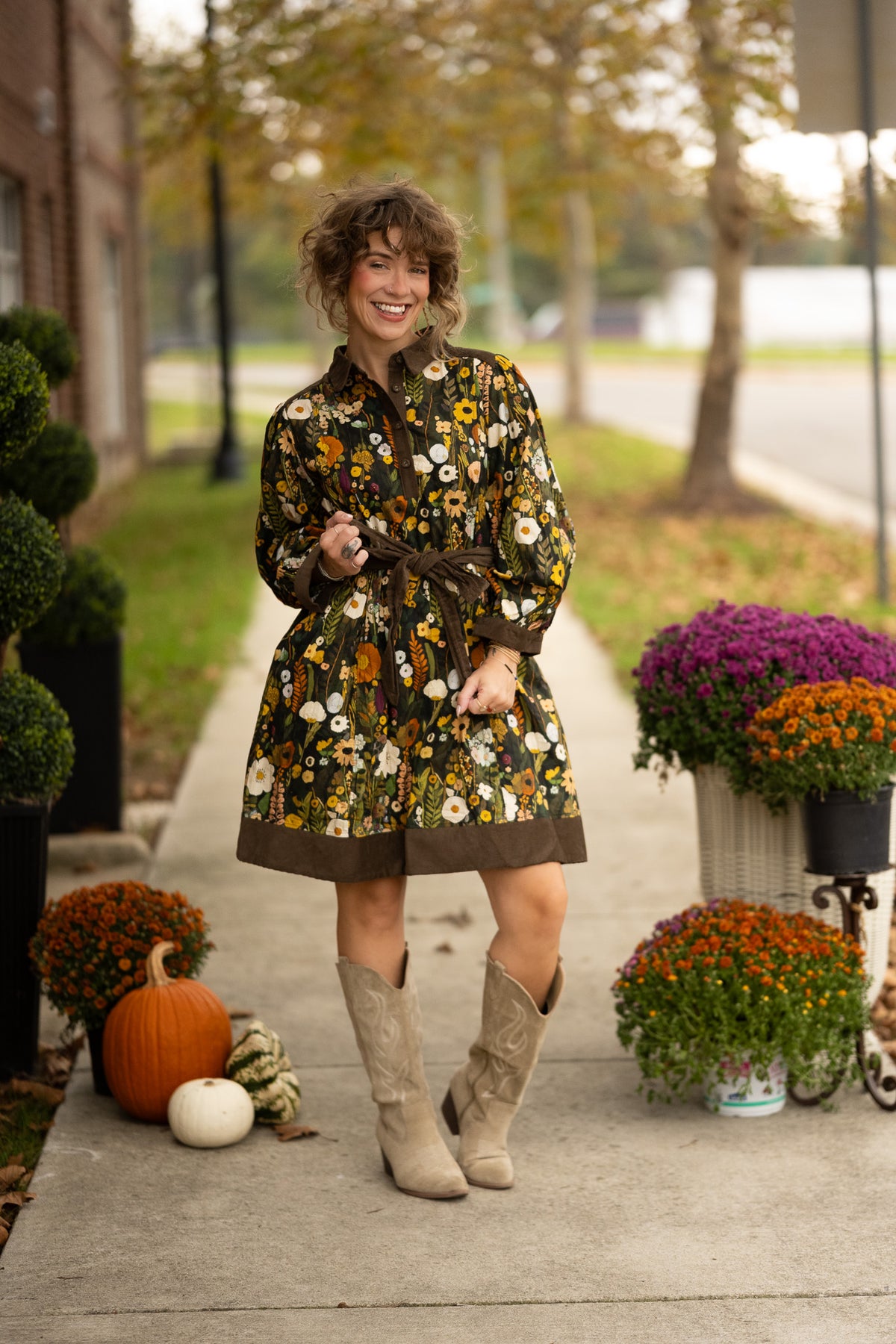Fleur Olive Floral Dress -