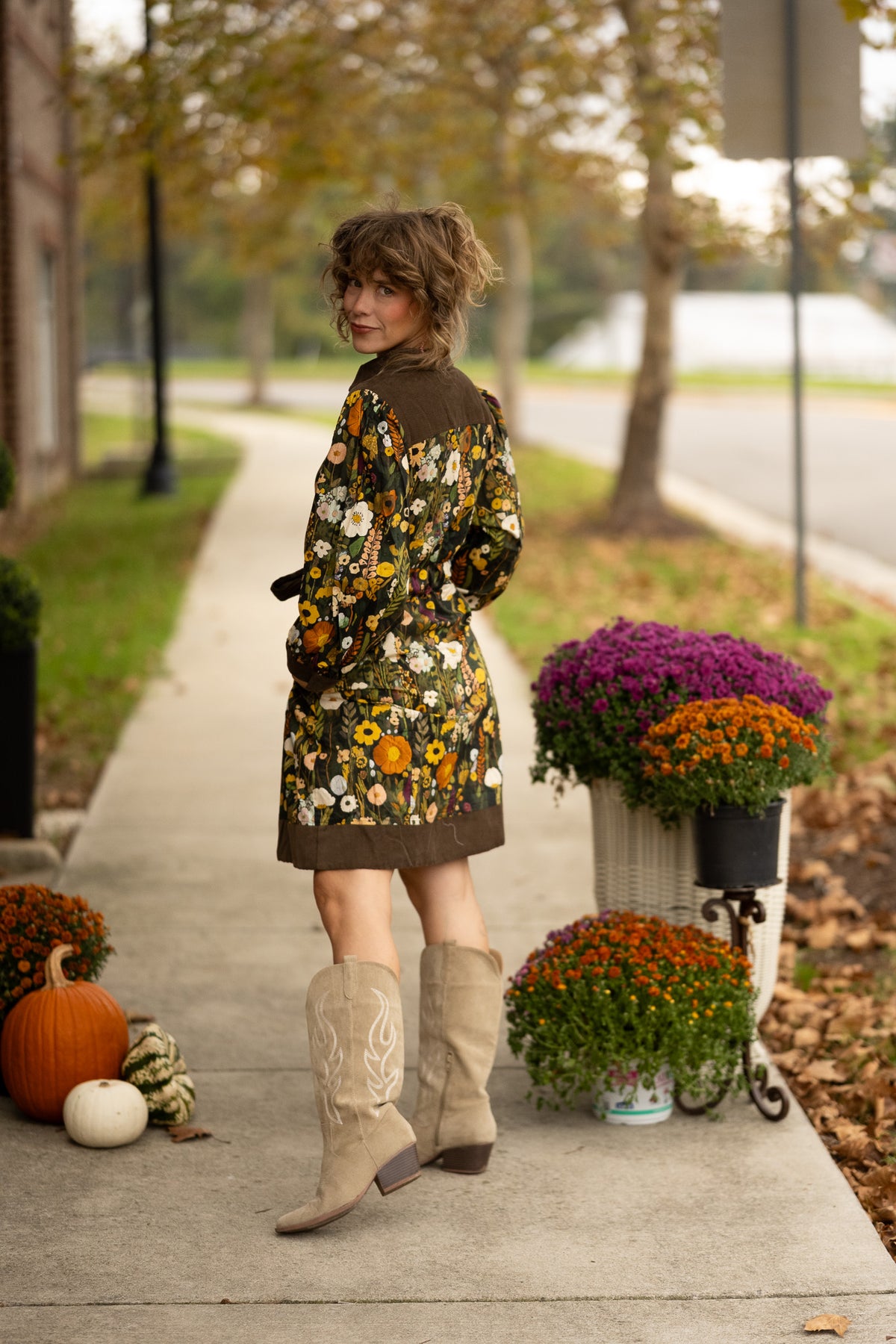 Fleur Olive Floral Dress -