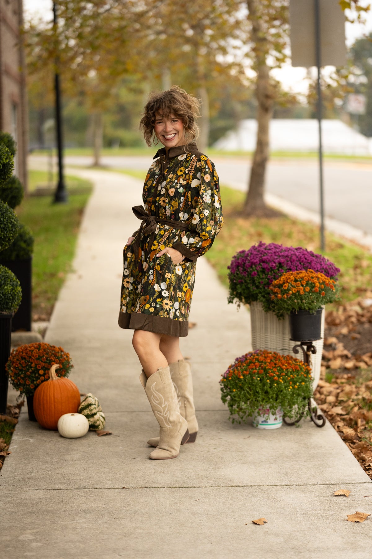 Fleur Olive Floral Dress -