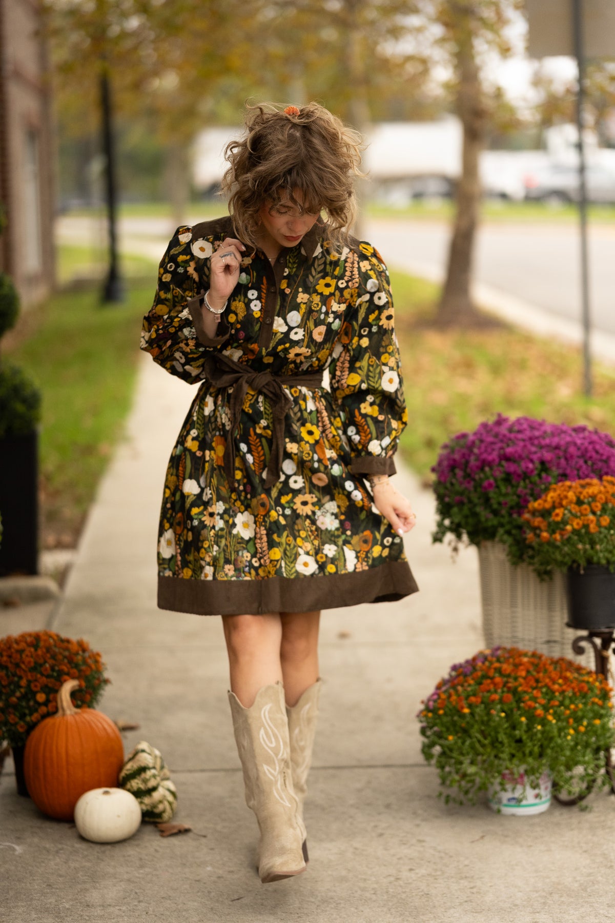 Fleur Olive Floral Dress -