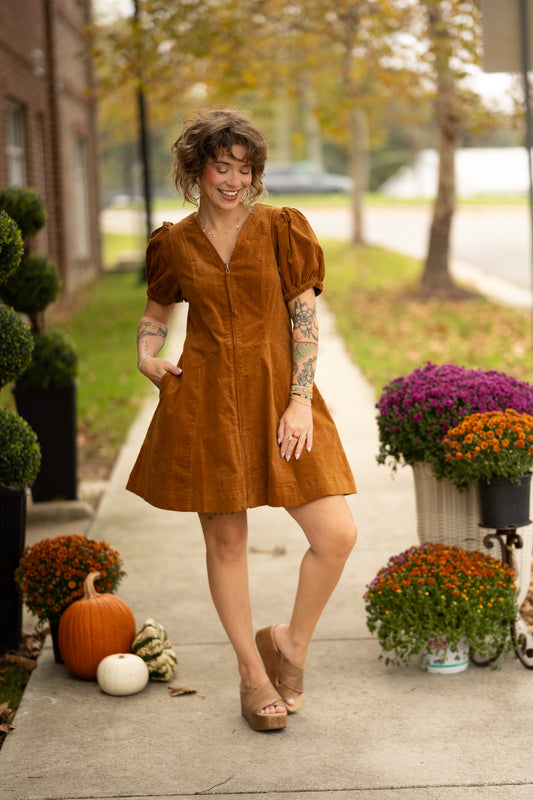 Caroline Camel Dress