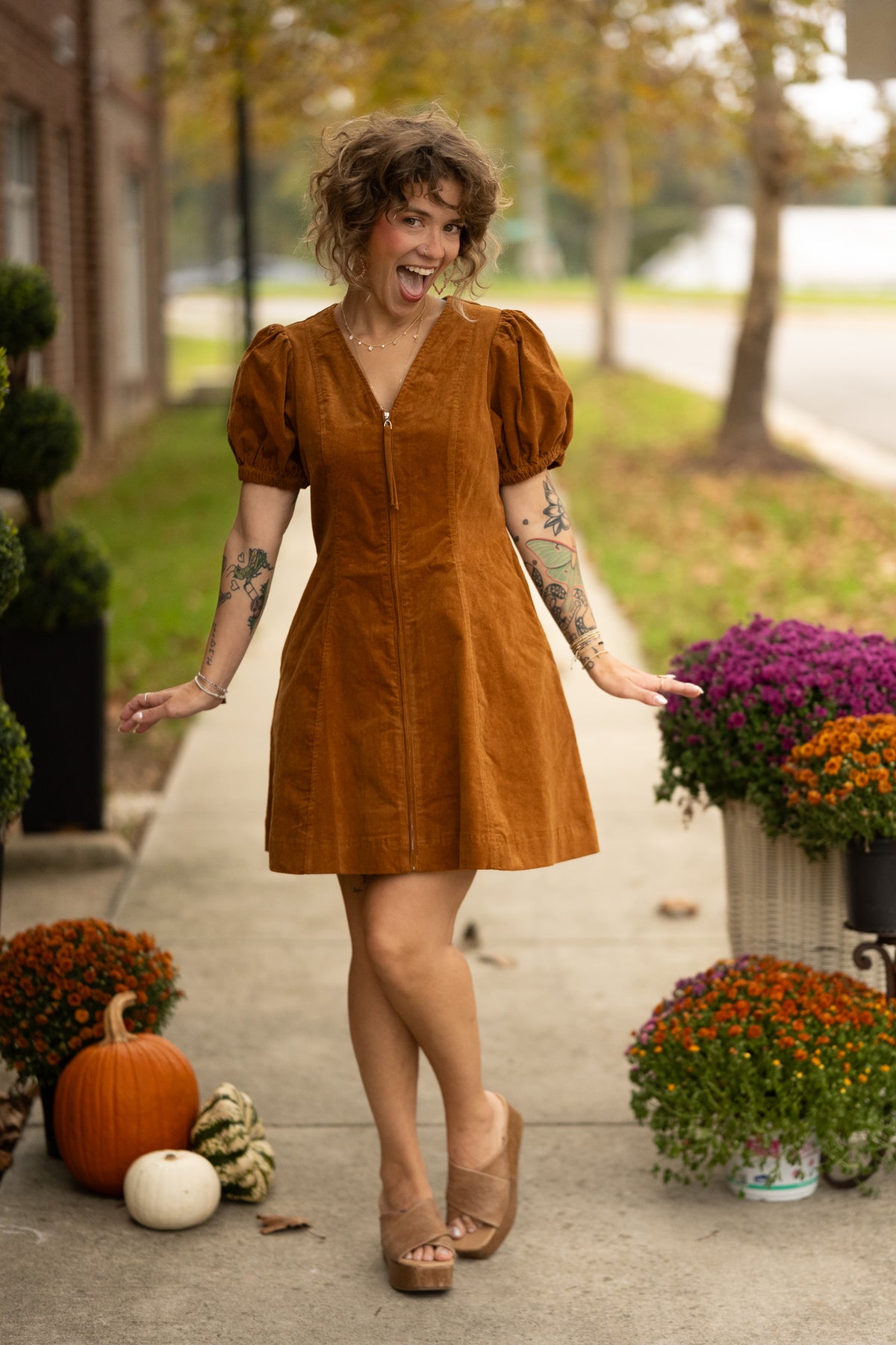 Caroline Camel Dress