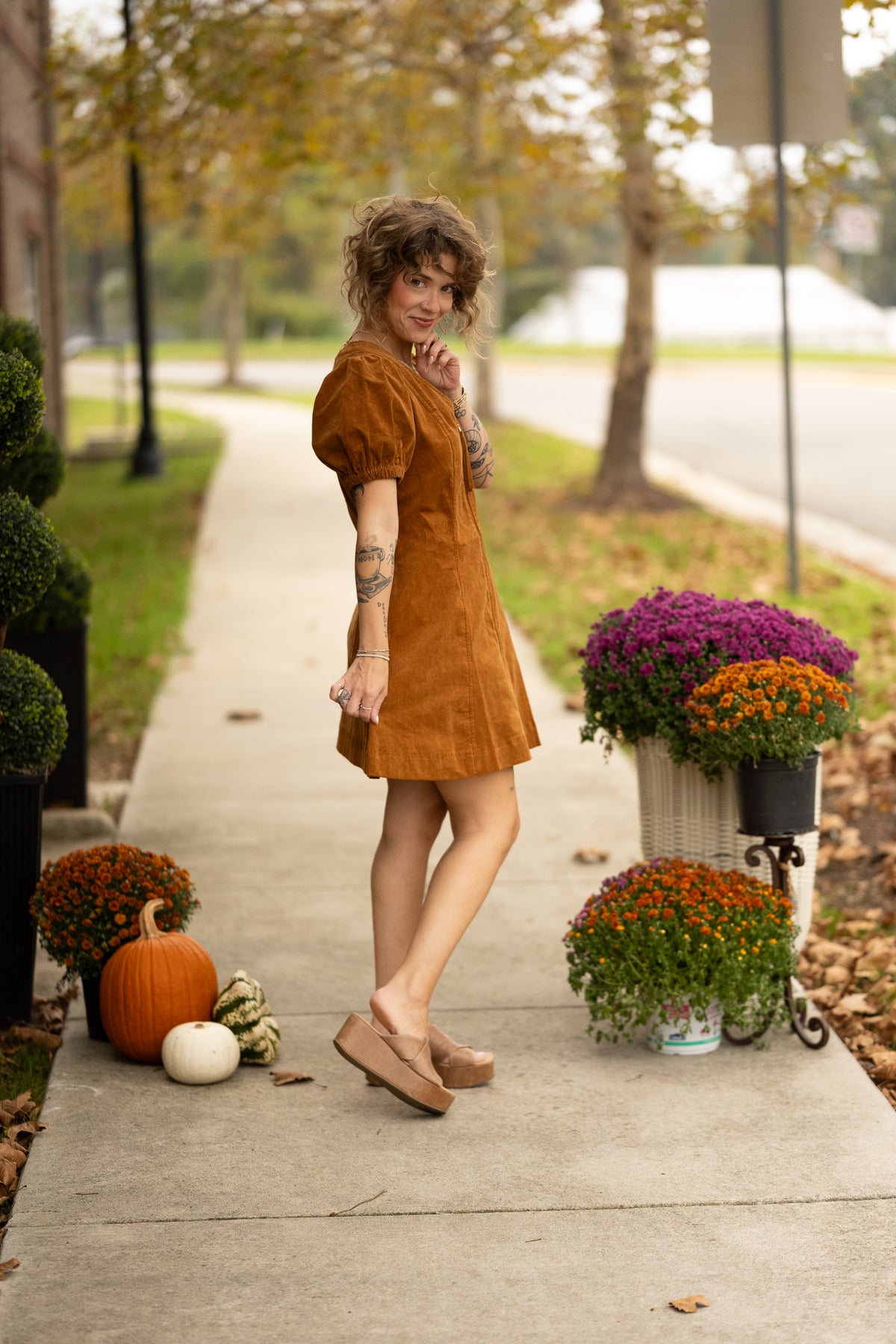 Caroline Camel Dress
