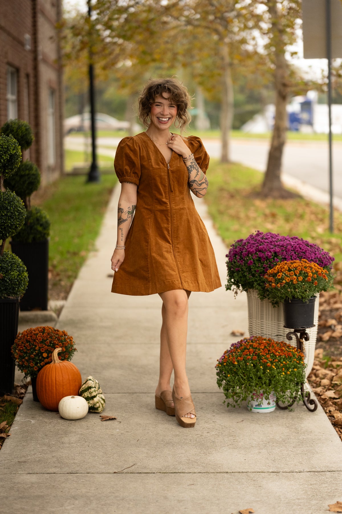 Caroline Camel Dress