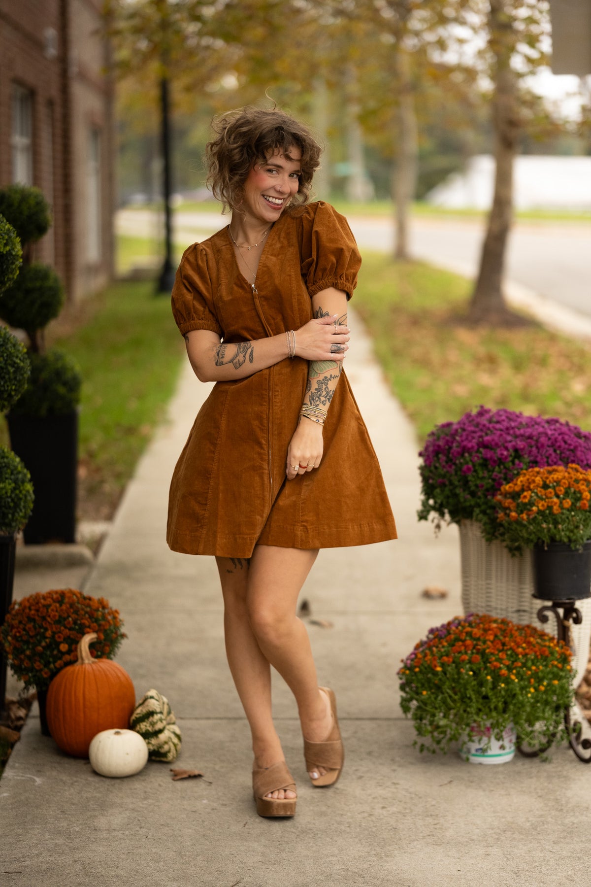 Caroline Camel Dress