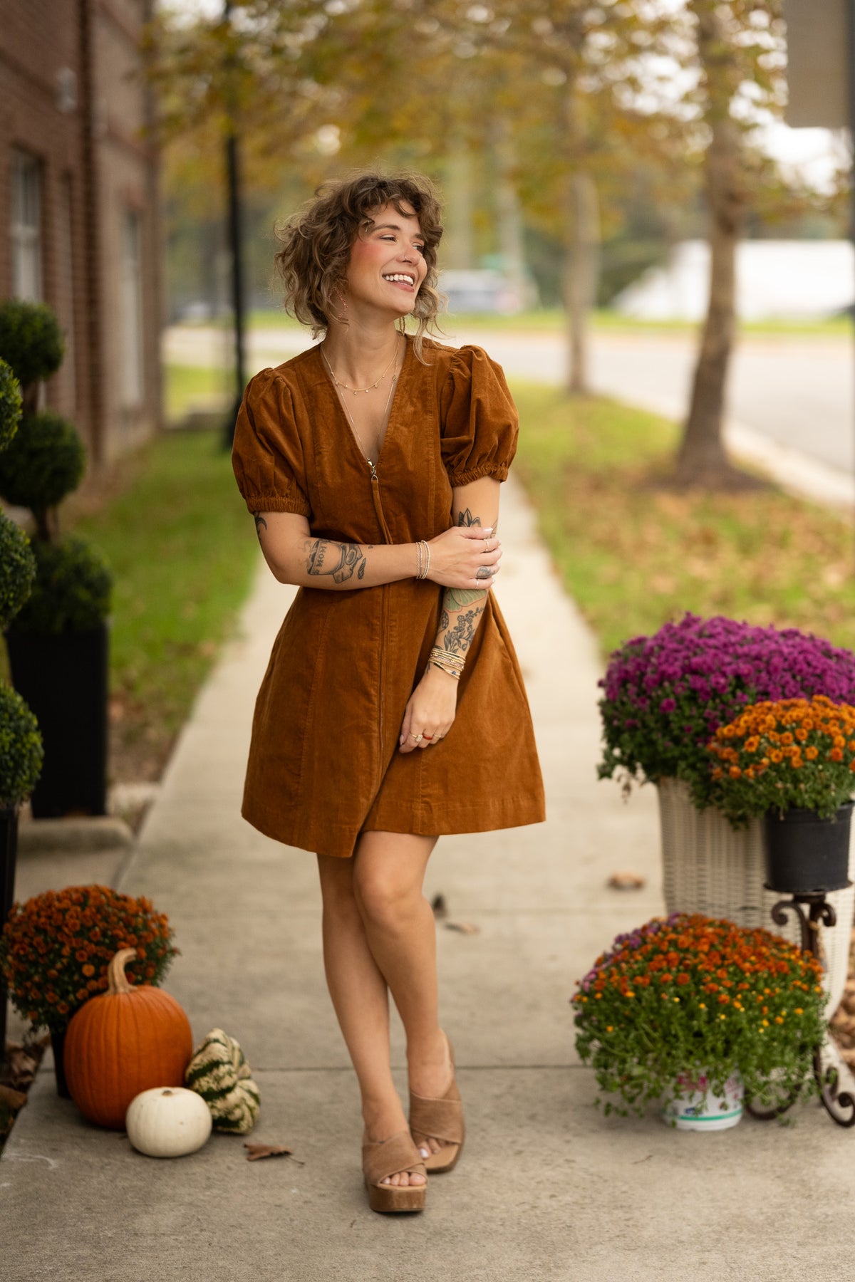 Caroline Camel Dress