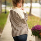 Striped Henley Sweatshirt: Chesnut