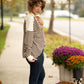 Striped Henley Sweatshirt: Chesnut