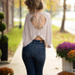 Mineral Wash Waffle Open Back Top