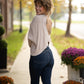 Mineral Wash Waffle Open Back Top