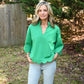 Green Break Through Scalloped Top