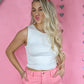 Pink Cargo High Waist Straight Jeans -