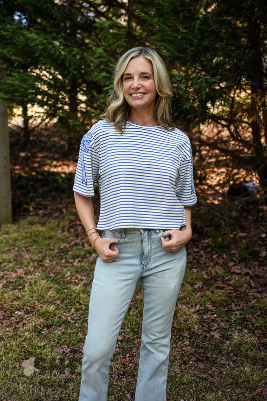 Bluetiful Bows Cropped Top