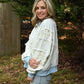 Ditsy Blue Flower Stripe Pullover