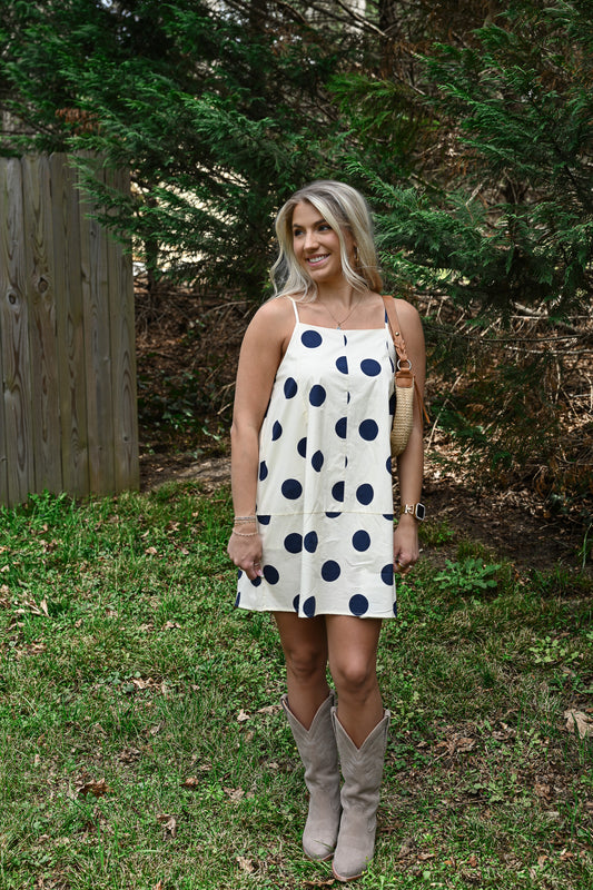 Polka Dot Barrel Mini Dress