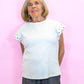 White Studded Sleeve Top -
