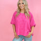 Flower Power Terry Top - Pink -