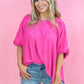 Flower Power Terry Top - Pink -