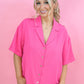 Whitney Button Top - Pink -