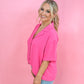 Whitney Button Top - Pink -