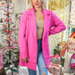 Deep Raspberry Pink Open Jacket