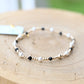 Pearl Sincerity Pattern 4mm Bead Bracelet - Faceted Onyx