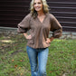 Tanner Bubble Sleeve Top - Chocolate