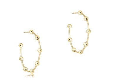 Beaded Simplicity 1.5" Hoop 4mm Gold