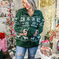 Green Holiday Quart Zip Sweater
