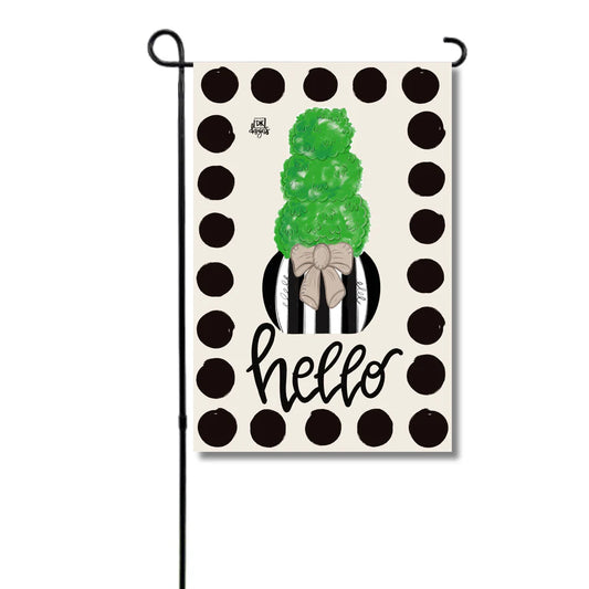 Black And White Topiary Glam Flag