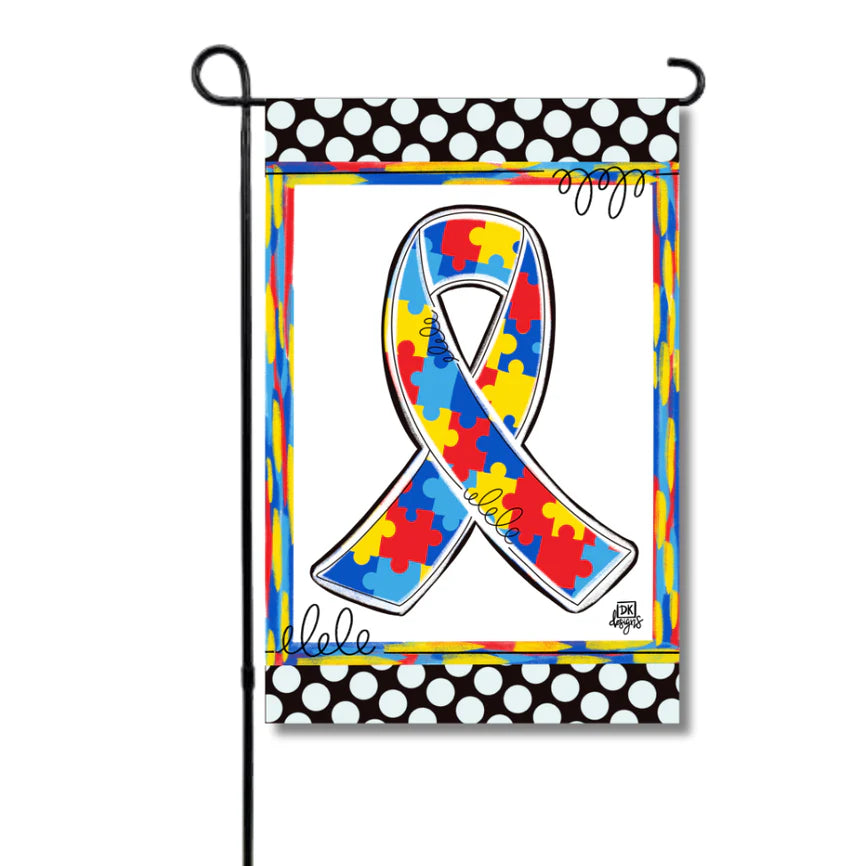 Puzzle Awareness Ribbon Garden Glam