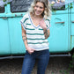 SS Green Stripe Sweater Top