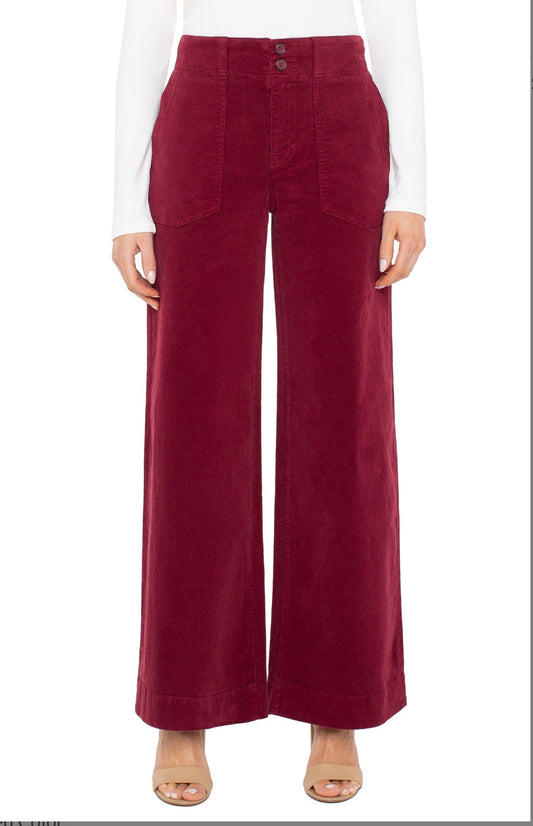 Cabernet Red Wide Leg Pants