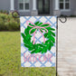 Welcome Pink Boxwood Flag