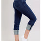HW Double Waist Band Capri Jeans Style 72118